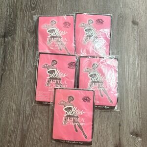 Vintage Silkies Ultra TLC Support Pantyhose Lot of 5 Barely Black Sheer Nylons